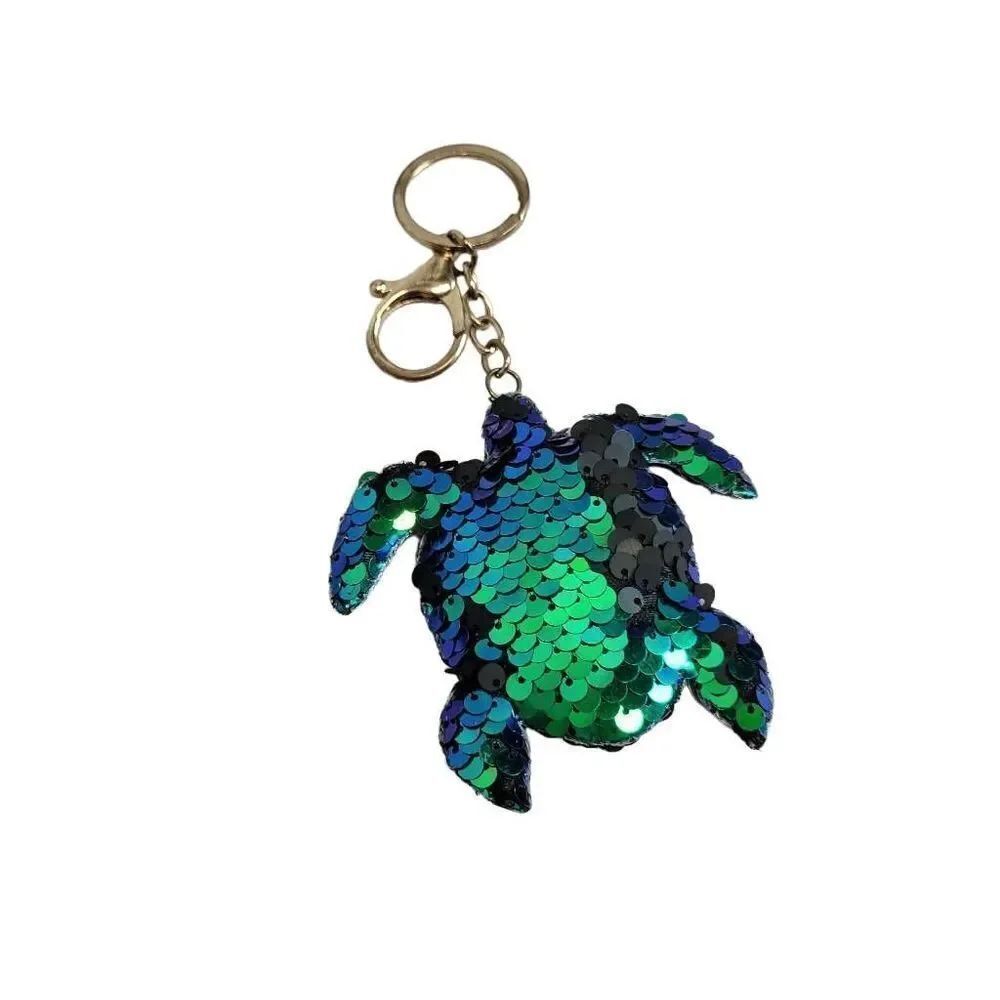 Flip Sequin Sea Turtle Keychain - Picture 2 of 2